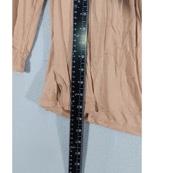 Universal Standard Cross Top Amphora Brown Wrap Ruched Long Sleeve NWT Sz S - Picture 3 of 7